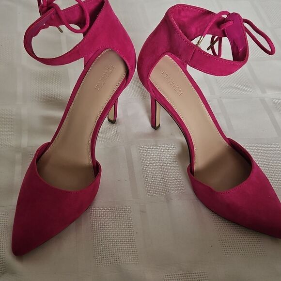 Elegant Pink Suede Women's Heels - Picture 13 of 16